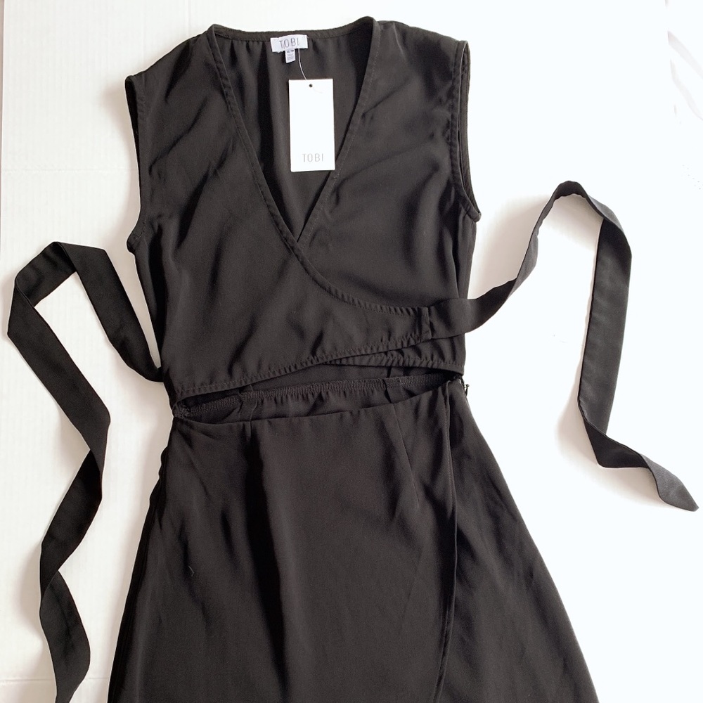 TOBI - NEW Catalina Wrap Black Maxi Dress, XS